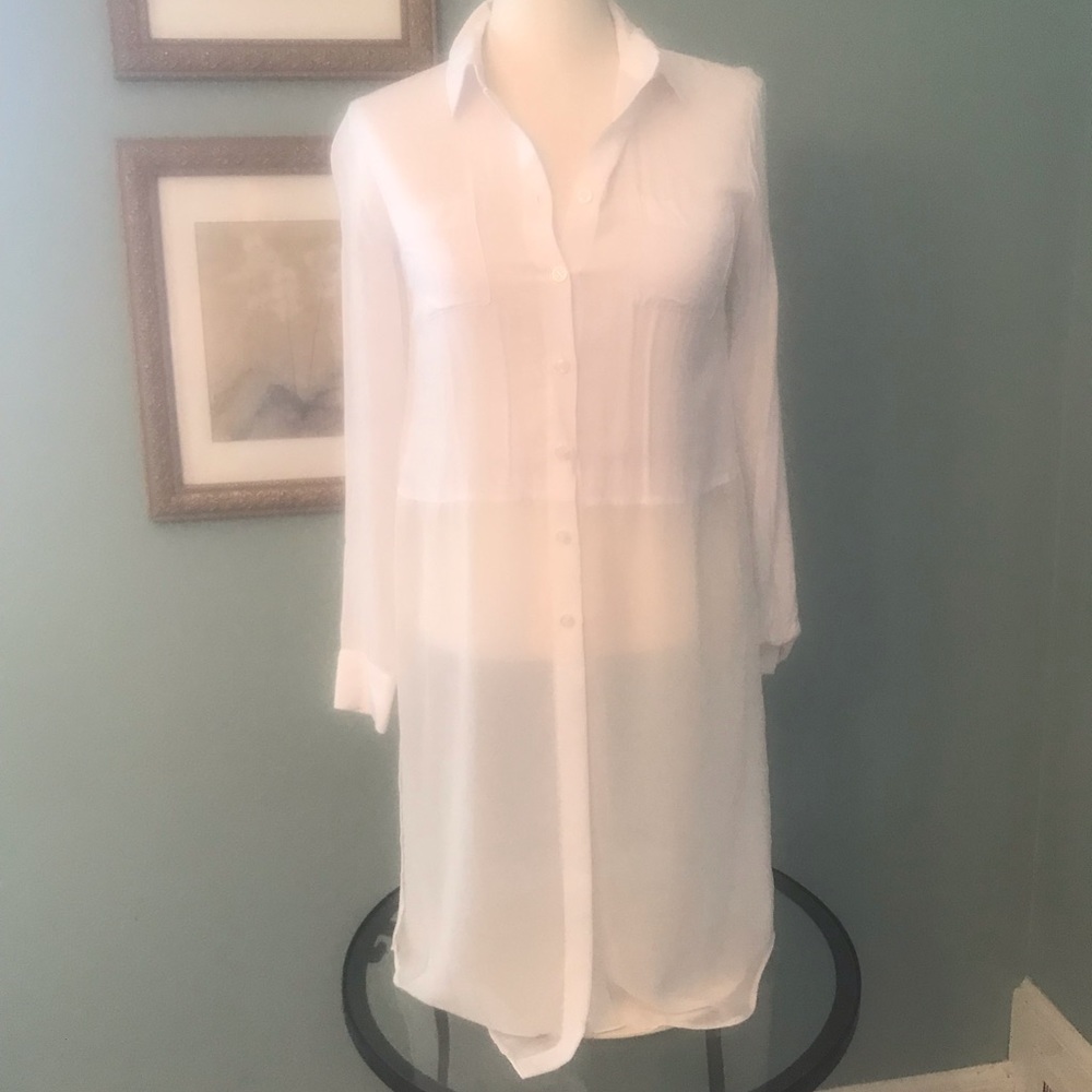 BCBG Generation Long Tuxedo Back Blouse